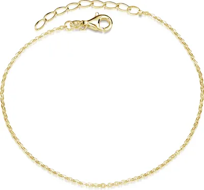 Produktbild von MATERIA by Matthias Wagner Gold Armkettchen - Damen Armband Silber 925 vergoldet 18-21cm verstellbar SA-124-Gold