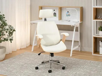 Produktbild von EVALISA Bürostuhl – Eiche / Creme / Chrom