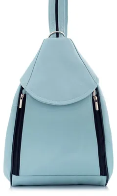 Produktbild von Belveder Damen-Lederrucksack aus Naturleder, Stadtrucksack, elegant, Freizeitrucksack, Alltagsrucksack, blau, Modell Rene17