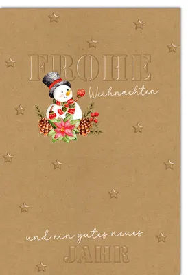 Produktbild von Weihnachten - Karte mit Umschlag - Frohe Weihnachten, Schneemann