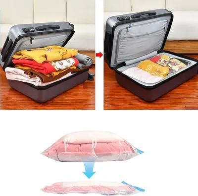 Produktbild von Praktisches Reise-Set mit 10 Vakuum-Kompressionssäcken für Kleidung und Decken