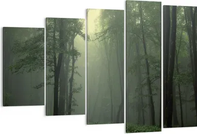 Produktbild von Bild auf Leinwand - Leinwandbild - Wald Nebel Baum - 150x100cm - Wand Bild - Wanddeko - Wandbilder - Leinwanddruck - Bilder - Kunstdruck - Wanddekoration - Leinwand bilder - Wandkunst - EG150x100-3543