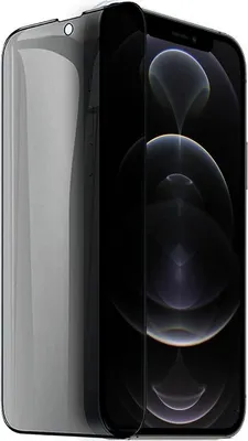 Produktbild von Sichtschutzglas mit schwarzem Rahmen für iPhone 12/12 Pro