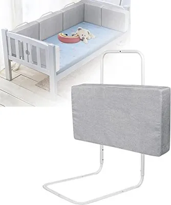 Produktbild von YARDIN Cot Rail Bed Guard 60 cm, ochrana proti pádu postele Rail pre deti, nastaviteľná výška 40-60 cm Bed Rail, (ľanová sivá)