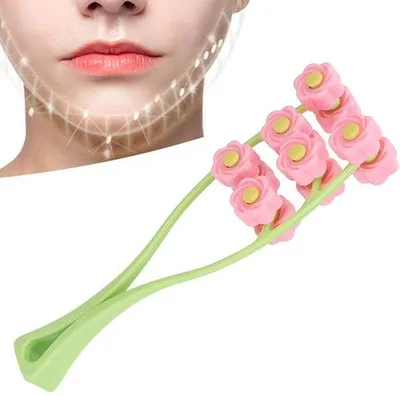 Image de Appareil de massage facial anti-âge avec masseur en forme de V, en plastique, dimensions : 22 x 6,5 x 3,5 cm