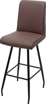 Produktbild von Barhocker HWC-H72, Barstuhl Tresenhocker, Fußablage Stahl Stoff/Textil  braun