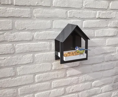 Produktbild von Vogelfutter Haus aus Metall zur Wandmontage