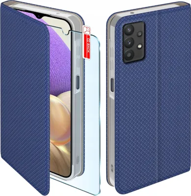 Immagine prodotto di Etui z klapką do Samsung Galaxy A32 5G Zamykane Granatowe Futerał +Szkło 9H