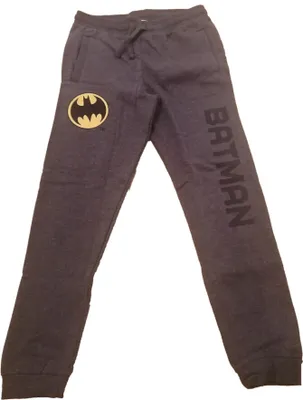 Produktbild von Jogginghose für Kinder mit Batman-Logo - Dunkelgrau  mit gelbem Logo und Schriftzug, 146