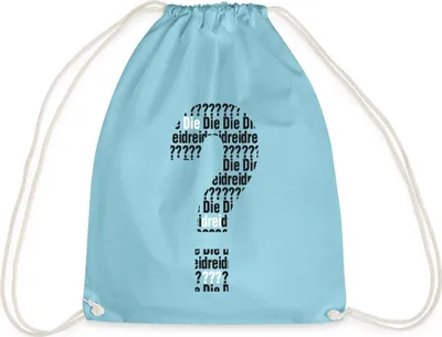 Produktbild von Spreadshirt Die Drei Fragezeichen Kids Logo Schwarz Weiß Turnbeutel, One size, Aqua