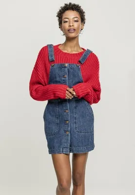 Image de Dámské šaty Urban Classics Ladies Denim Dungarees Dress ocean blue - 5XL