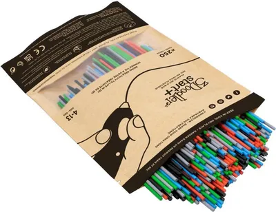 Productafbeelding van 3Doodler Primary Pow Mix, diverse kleuren (blauw, groen, grijs, rood), 250 composteerbare plastic korrels, 1 gram (3DS-ECO-MIX2-250)
