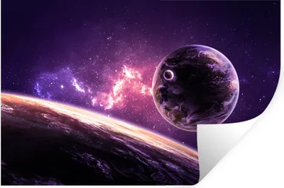 Produktbild von MuchoWow® Wandtattoo Wandsticker Wandaufkleber Planeten - Weltraum - Sterne 30x20 cm Selbstklebend und Repositionierbar - Wierderverwendbar - Selbstklebend