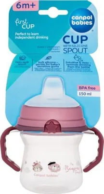 Produktbild von Canpolbabies Canpol babies gertuvė su silikoniniu snapeliu FirstCup 150ml BONJOUR PARIS (56/612_pin)