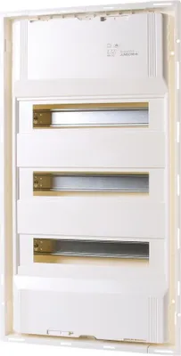 Immagine prodotto di Quadro di distribuzione piccolo da parete/incasso, 3 file, 36+6 moduli, morsettiera a innesto