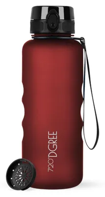 Produktbild von 720°DGREE Trinkflasche uberBottle softTouch mit Sieb imperial red 1,5l