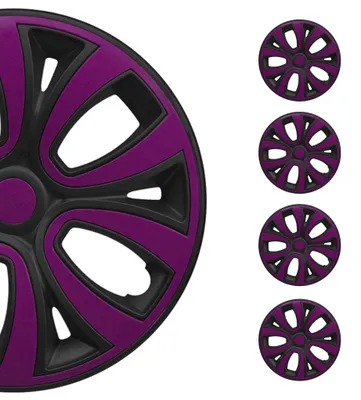 Obrázek produktu pro Kryty nábojů 16 palců Matt Black & Purple sada 4 ks