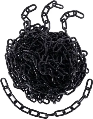 Produktbild von TIBU Absperrkette Kunststoff Warnkette Kunststoffkette 8 mm Stärke - Schwarz - Länge 100 cm - witterungsbeständig und stabil