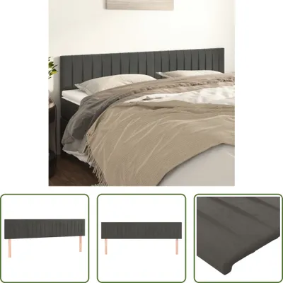 Produktbild von The Living Store Kopfteile 2 Stk. Dunkelgrau 80x5x78/88 cm Samt