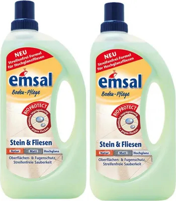 Produktbild von 2x emsal Boden-Pflege Stein & Fliesen 1 Liter mitBioprotect Oberflächen & Fugen