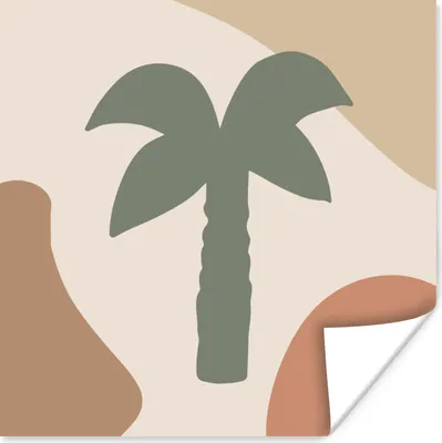 Produktbild von MuchoWow® Poster Palme - Pastell - Sommer 50x50 cm - Wohnzimmerdekoration