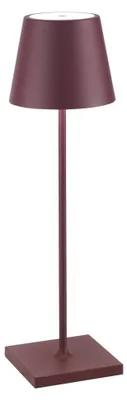 Zdjęcie produktu dla Poldina Pro Zafferano Bordeaux lampa stołowa LED, akumulatorowa, ściemnialna, IP65, czas pracy 12h