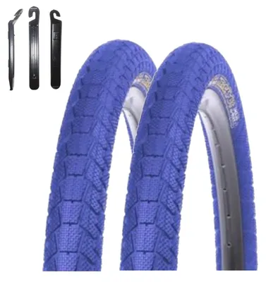 Obrázek produktu pro 2x pláště Kenda K-907 Krackpot pro BMX kola, rozměr 20 x 1,95 (50-406), barva modrá, včetně páčidel na pláště