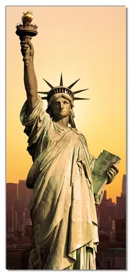 Produktbild von Wallario selbstklebende Türtapete 93 x 205 cm - Freiheitsstatue New York - Abwischbar, rückstandsfrei zu entfernen