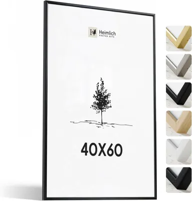 Fotolijst 40x60 cm, Aluminium, Schwarz – Wandmontage