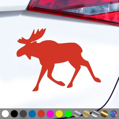 Produktbild von PantherPixel Elch Aufkleber Rentier Schweden Wohnmobil Camping Sticker Auto Geschenkidee Farbe Rot