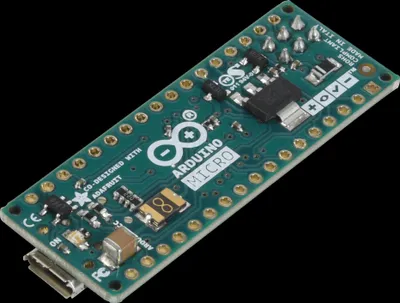Produktbild von Arduino Microcontrollerboard, Micro ohne Steckverbinder ATmega32u4 (A000093)