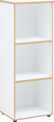 Produktbild von Regal MEAGAN, Weiß, 3 offene Fächer, 2 Fachböden, Artisan Eiche Holznachbildung