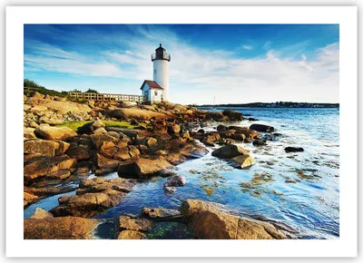 Produktbild von Poster - Poster ohne Rahmen - Leuchtturm Ufer Wolke Landschaft - 70x50 cm - Wand Bild - Wanddeko - Wandbilder - Kunstposter - Wandposter - Bilder - Kunstdruck - Wandbild - P2XAA70x50-2973