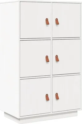 Obrázok produktu pre vidaXL Vysoká doska biela 67x40x108,5 cm Borovicový masív