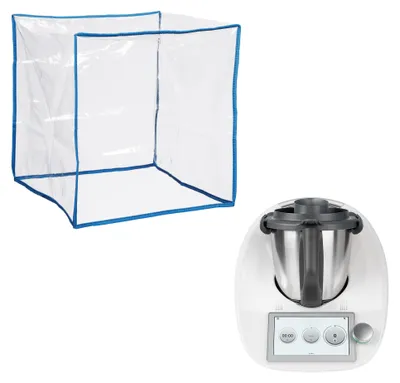 Produktbild von kwmobile TPU Hülle transparent kompatibel mit Thermomix TM5 / TM6 - Küchenmaschine Staubschutz Abdeckhaube - Staubhaube in Transparent Hellblau