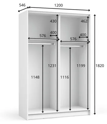 Produktbild von raumhirsch KLEIDERSCHRANK Schwarz 120/182/54,6