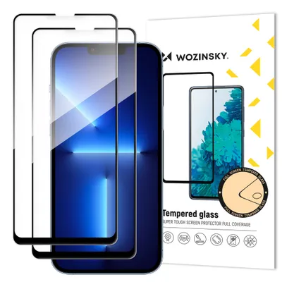 Produktbild von Wozinsky 2Xsuper gehärtetes Glas für Iphone 14/13 Pro/ 13 Schwarz
