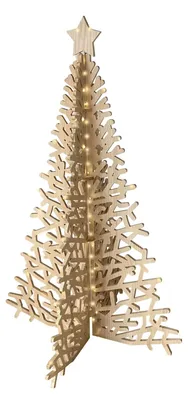 Image de Arbre de Noël en bois massif, 124 cm