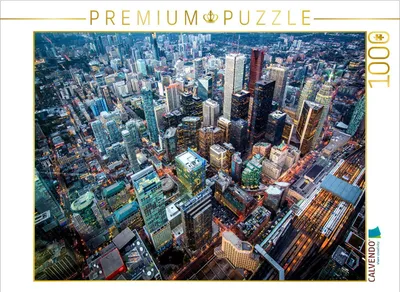 Produktbild von CALVENDO Puzzle Flug über die Häuserschluchten von Toronto | 1000 Teile Lege-Größe 64x48cm Foto-Puzzle für glückliche Stunden