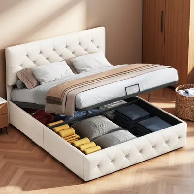 Obrázok produktu pre Čalúnená posteľ ProximaX 160x200 cm, posteľ s pružinovým boxom a lamelovým roštom, manželská posteľ s úložným priestorom, posteľ pre mladých z masívu, zamat, béžová