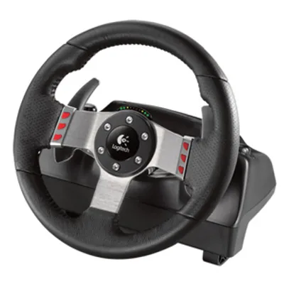 Produktbild von Logitech G27 Racing Wheel, Lenkrad + Pedale, Playstation 2, Playstation 3, D-Pad, Kabelgebunden, USB 2.0, Schwarz, Silber