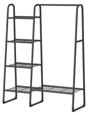 Zdjęcie produktu dla Wieszak na ubrania z 5 półkami | Czarny | 101,7 x 40 x 153,3 cm