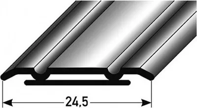 Produktbild von PROVISTON | Übergangsprofil | Aluminium eloxiert | Silber | Breite 24.5 mm | Höhe 1.25 mm | Länge 1000 mm | Selbstklebend | Übergangsschiene | Übergangsleiste | Bodenprofil | Abdeckleiste | 1 Stück