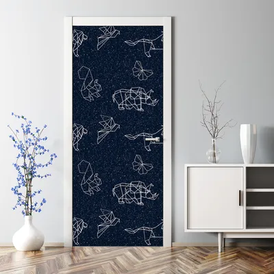 Produktbild von Dekorative Türtapete selbstklebend Klebefolie Türposter Tapete Türaufkleber Sternbild Tiere 77 x 200 cm