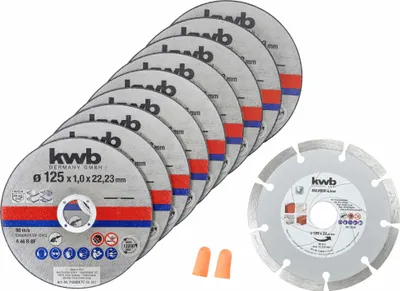 Immagine prodotto di KWB Set di dischi da taglio, 712032, 125 mm, 10 pezzi