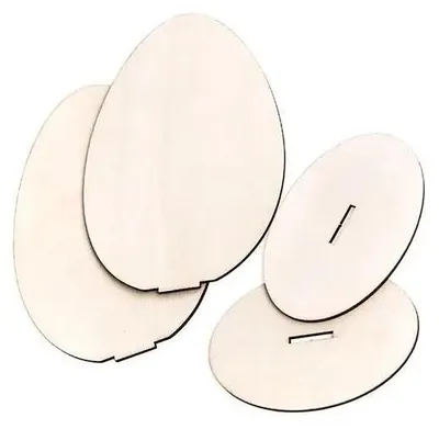 Produktbild von Holzeier mit Untersetzer, 15 cm, 2 Stück – Dalprint