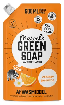 Productafbeelding van Marcel's Green Soap Afwasmiddel Navulling Sinaasappel & Jasmijn 500 ml