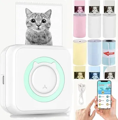 Produktbild von Mini tlačiareň pre smartfón, prenosná fototlačiareň s USB a 2 valcami - MINIPRINT