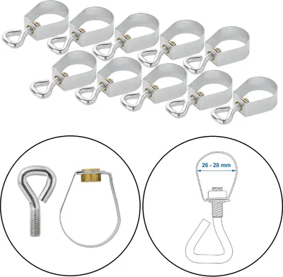 Produktbild von Rohrschelle 10 Stk Rohrhalterung Rohrbefestigung Rohrklemme 26-28 mm 10er Set