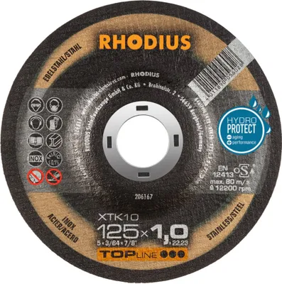 Immagine prodotto di RHODIUS TOPline XTK10 Disco da taglio extra-sottile 125 x 1,0 x 22,23 mm 50 pz